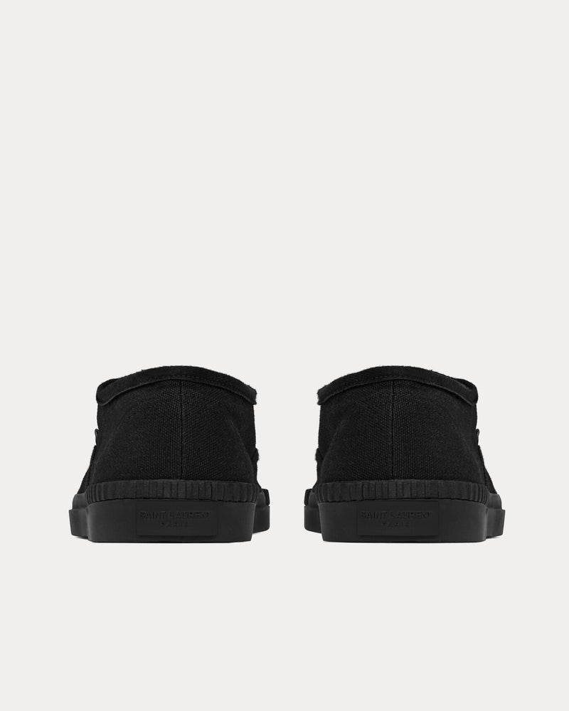 Saint Laurent Wes Canvas Black Low Top Sneakers - 3