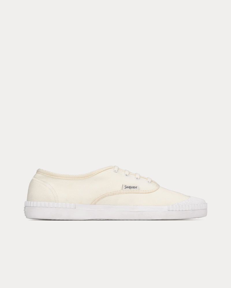 Saint Laurent Wes Canvas Milk Low Top Sneakers - 1