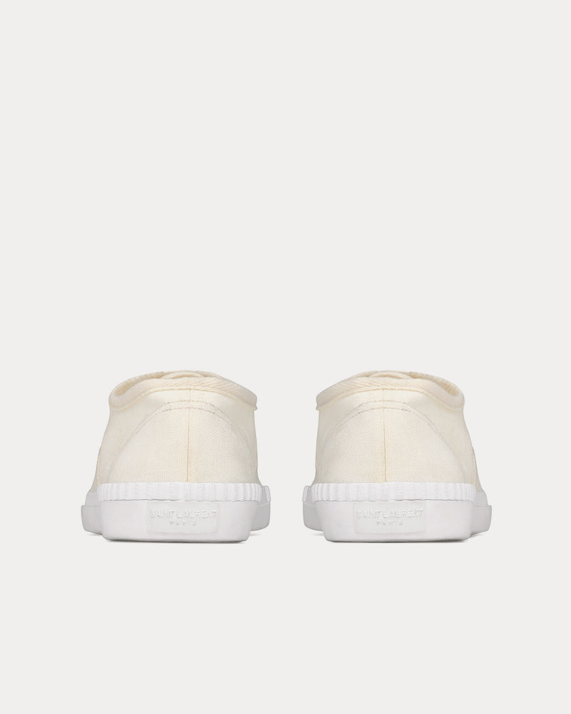 Saint Laurent Wes Canvas Milk Low Top Sneakers - 3