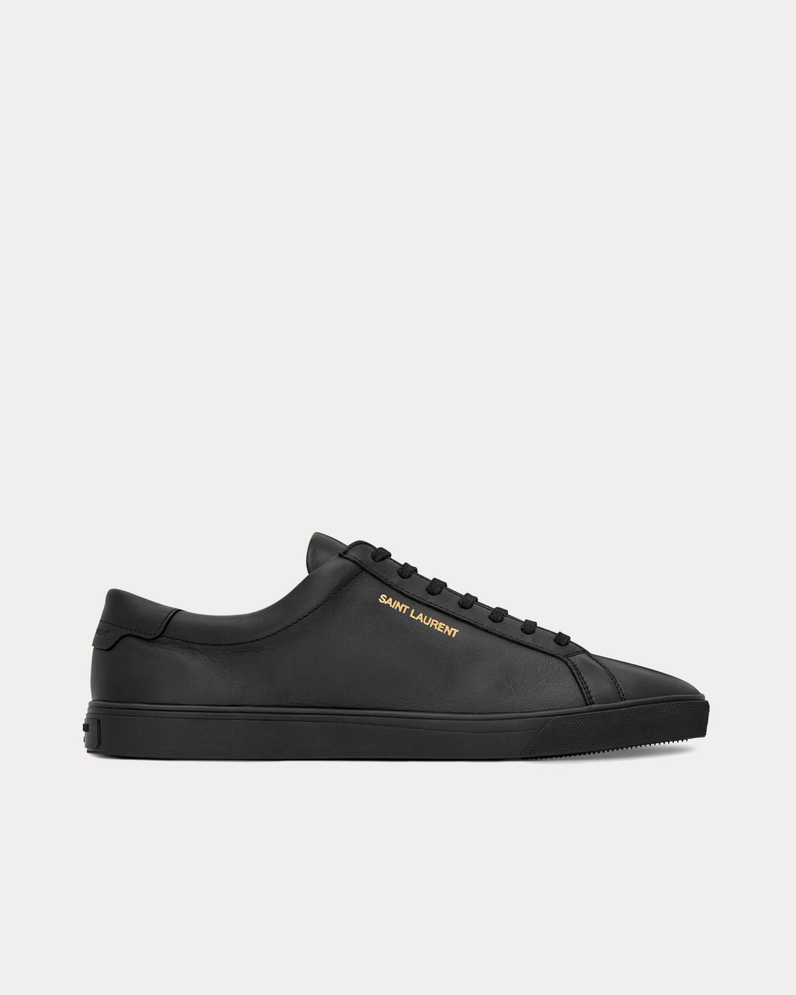 Saint Laurent Andy Leather Black Low Top Sneakers - 1