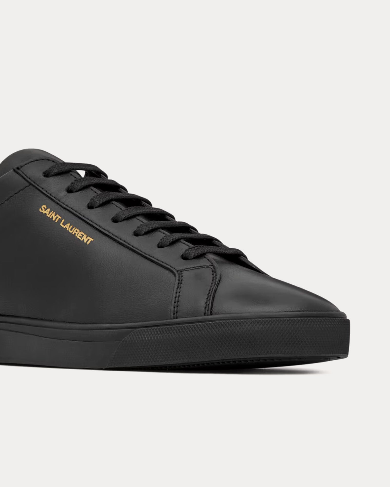 Saint Laurent Andy Leather Black Low Top Sneakers - 4