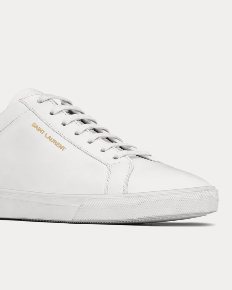 Saint Laurent Andy Leather Optic White Low Top Sneakers - 4