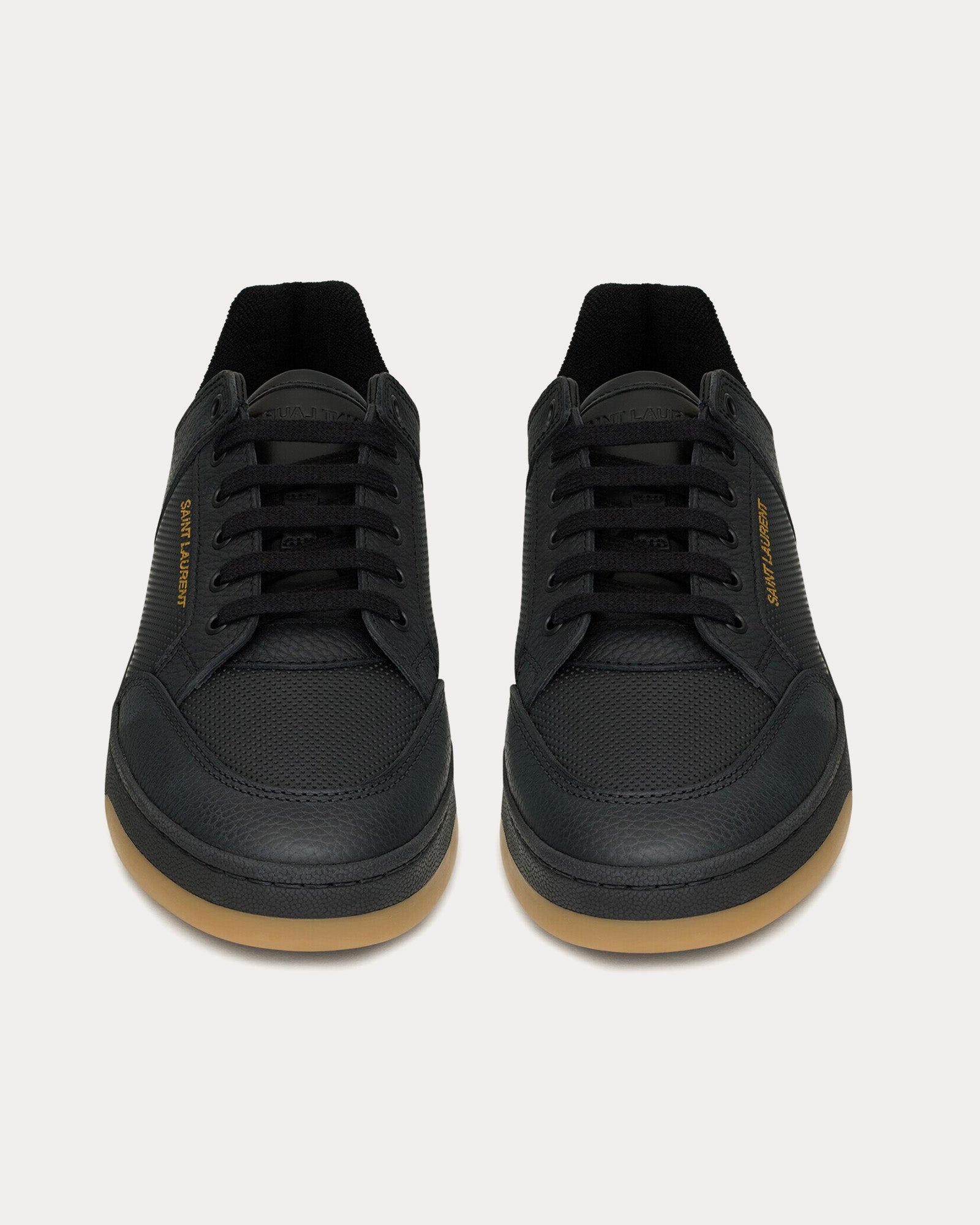 Saint Laurent SL/61 Perforated Leather Noir Low Top Sneakers - 2