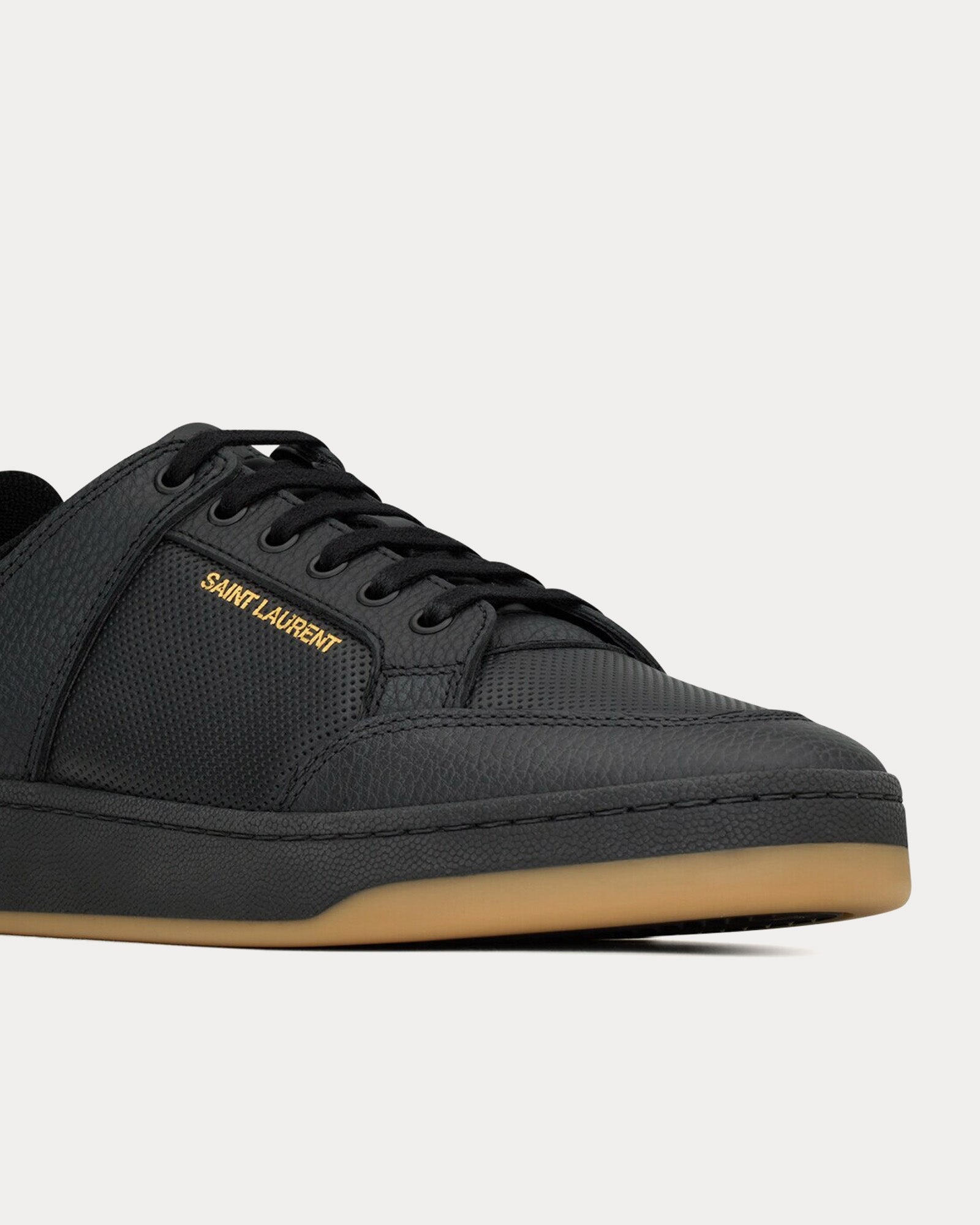 Saint Laurent SL/61 Perforated Leather Noir Low Top Sneakers - 4