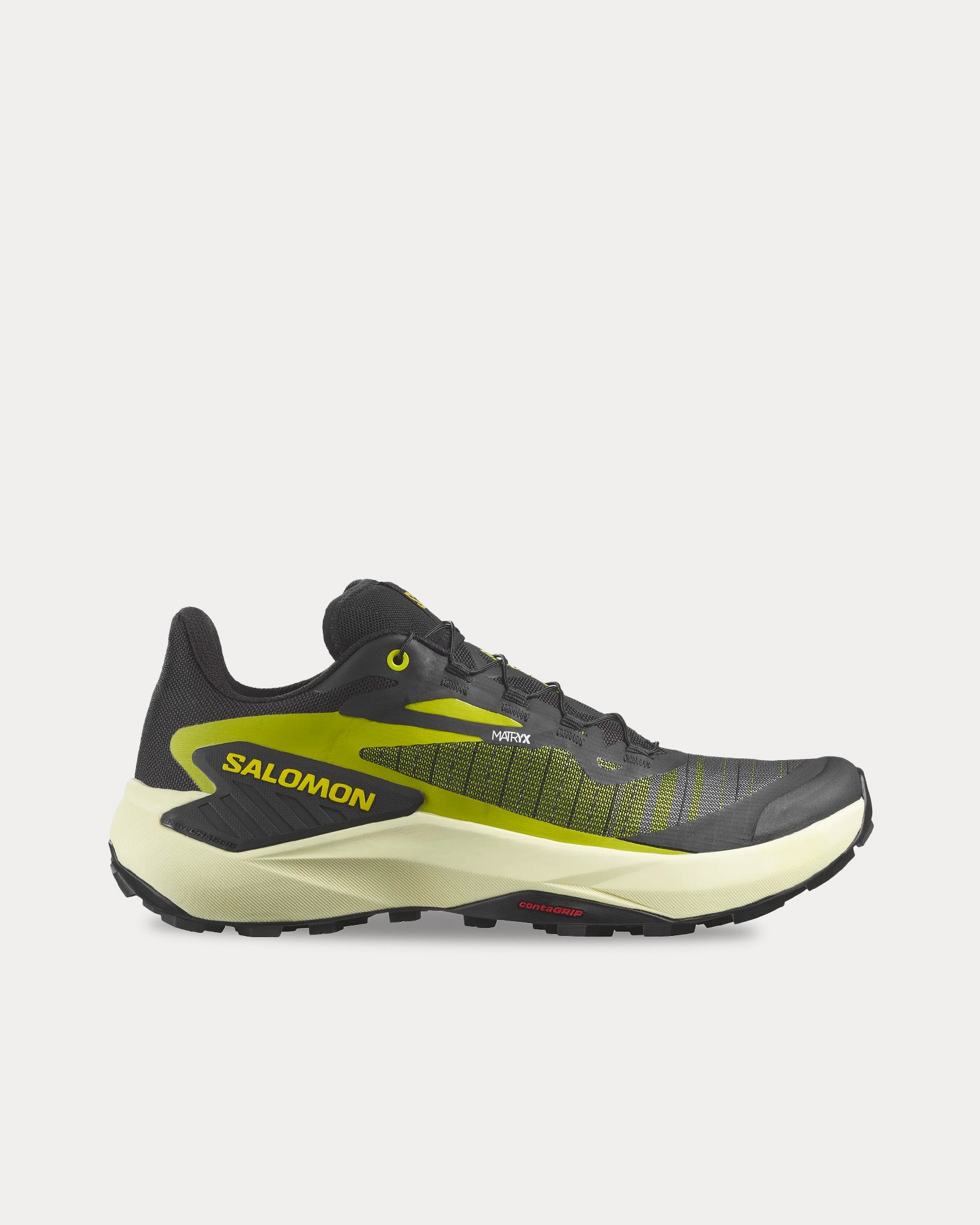 Salomon Genesis Black / Sulphur Spring / Transparent Yellow Running Shoes - 1