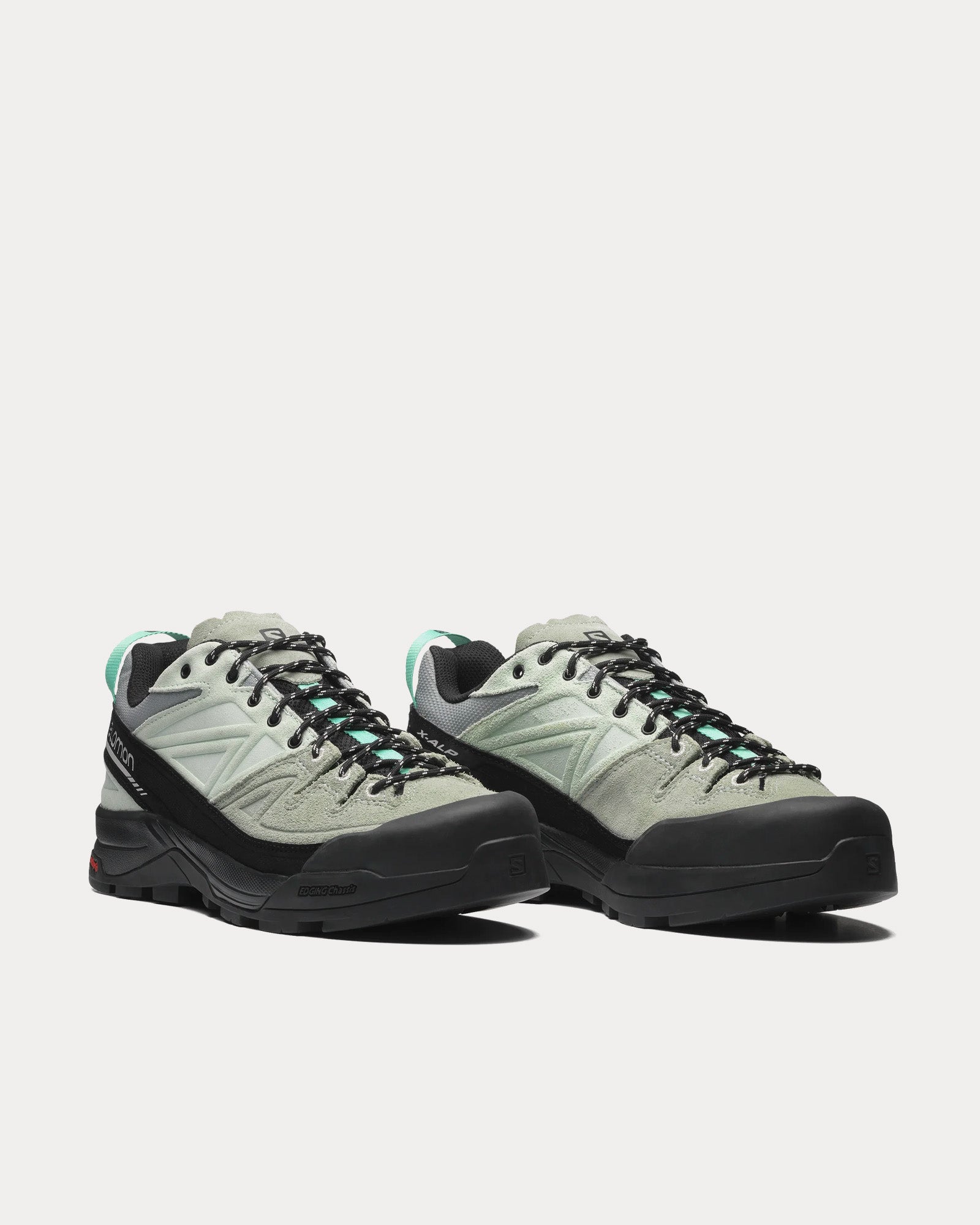 Salomon X-Alp Leather Black / Green Milieu / Bay Low Top Sneakers - 3