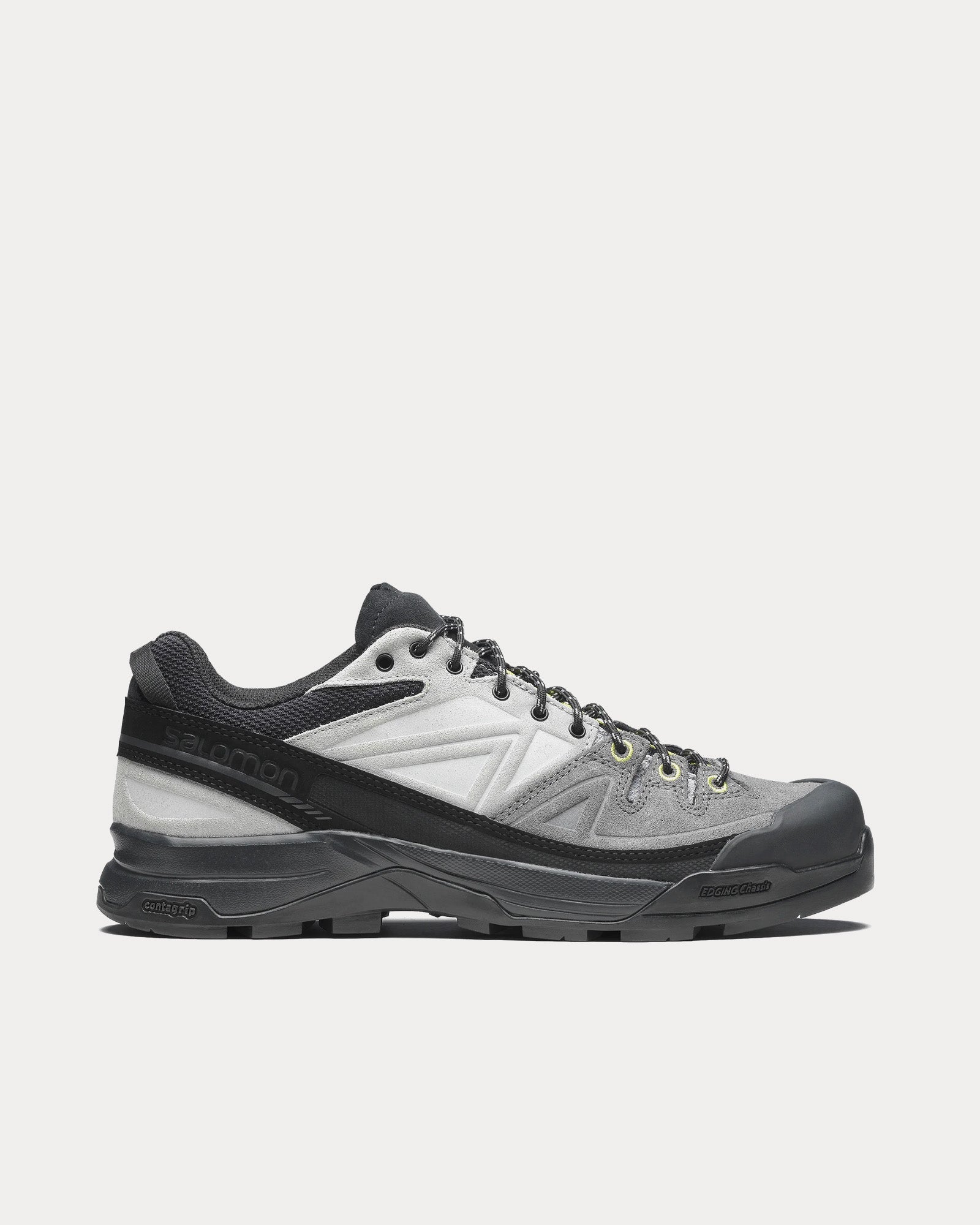 Salomon X-Alp Leather Black / Castlerock / Dark Citron Low Top Sneakers - 1