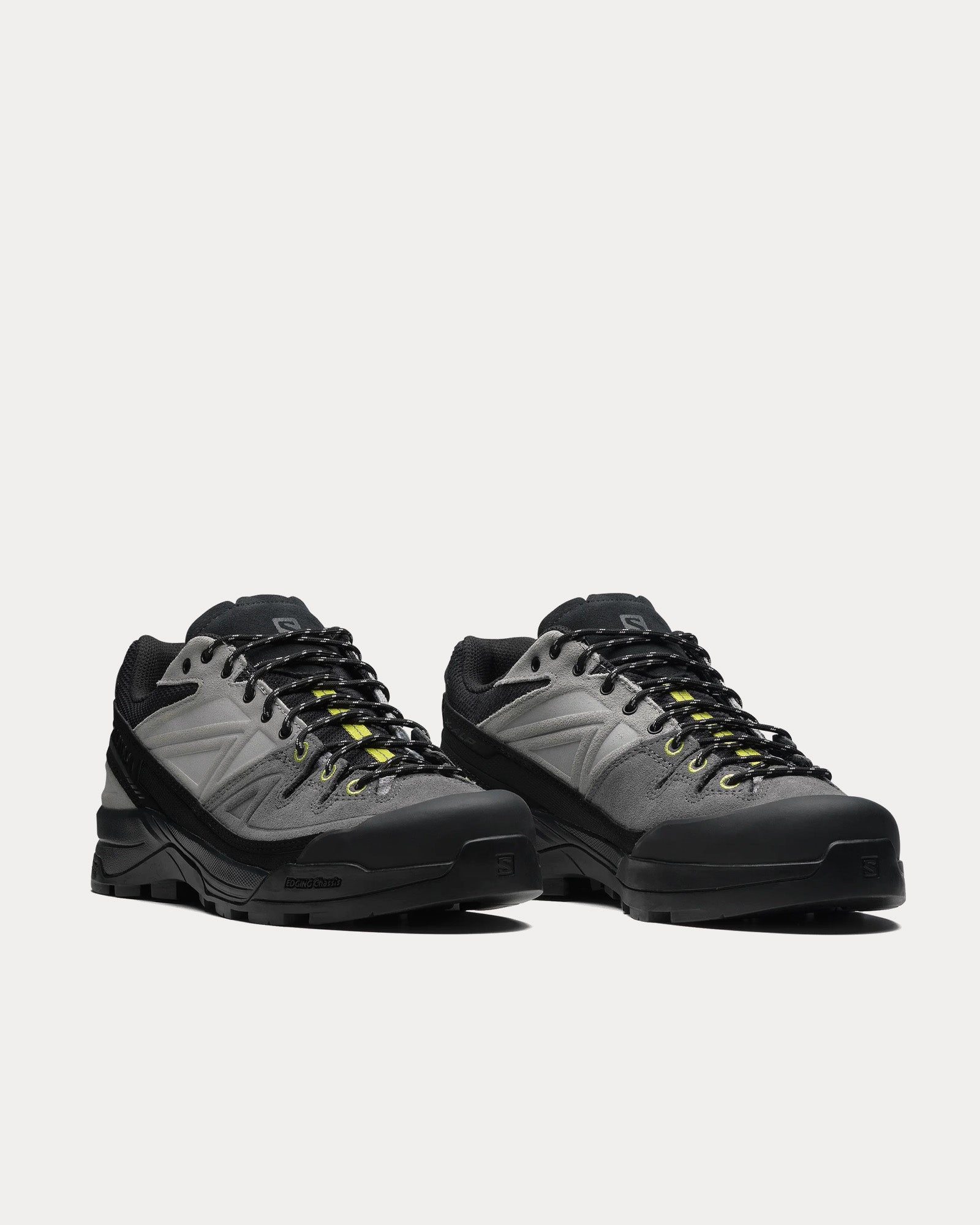 Salomon X-Alp Leather Black / Castlerock / Dark Citron Low Top Sneakers - 3