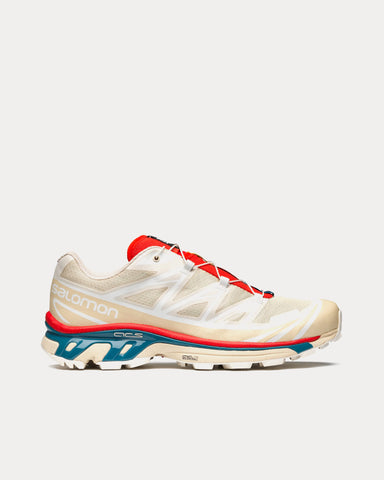 Salomon XT-6 Almond Milk / Bleached Sand / Aurora Red Low Top Sneakers