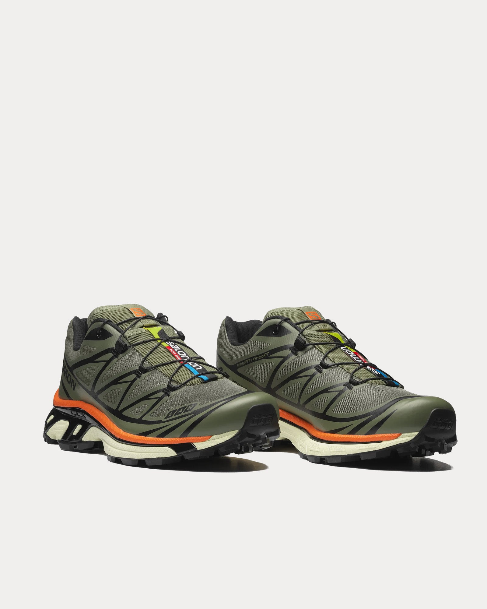 Salomon XT-6 Deep Lichen Green / Black / Red Orange Low Top Sneakers - 3