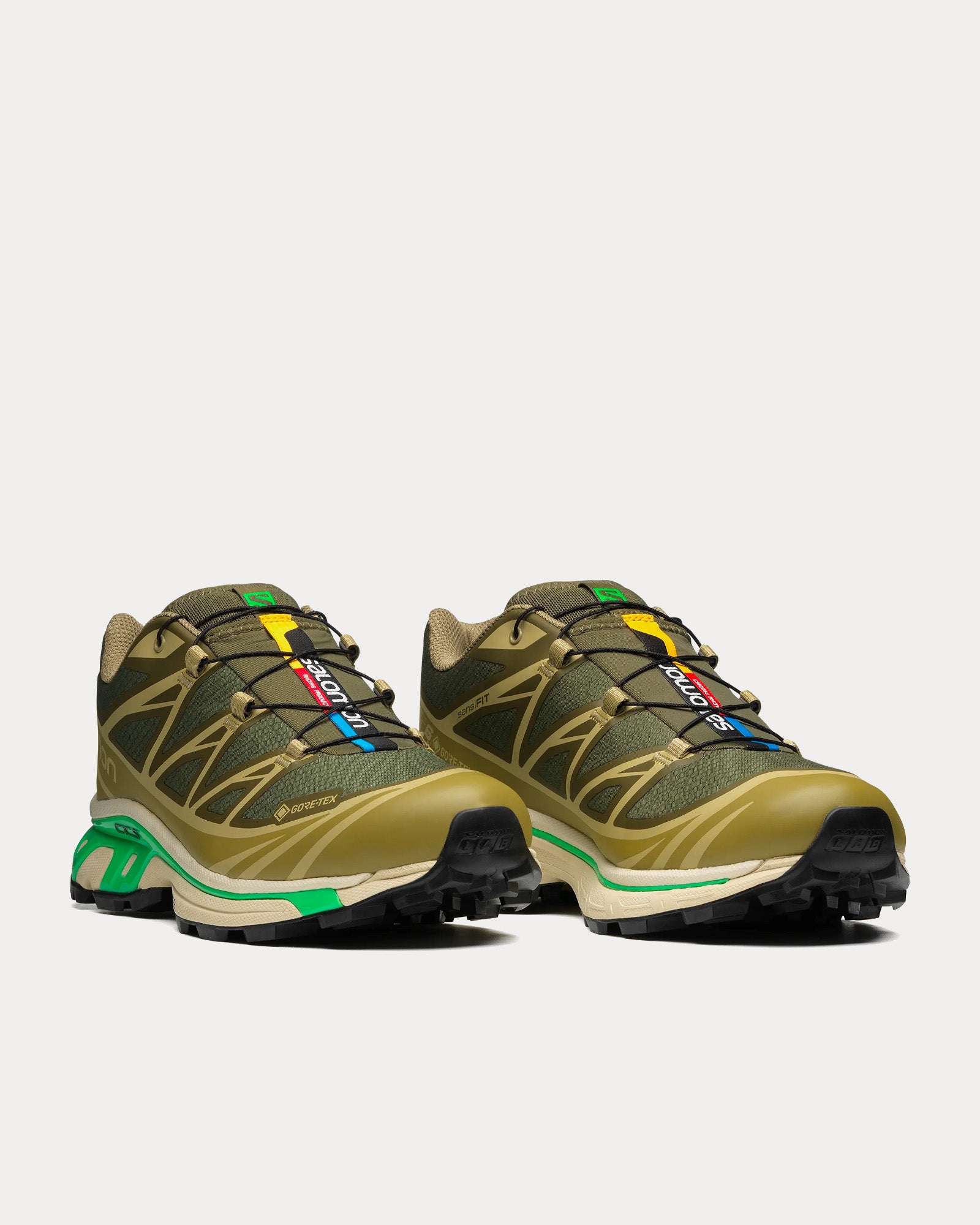 Salomon XT-6 Gore-Tex Olive Night / Dried Herb / Almond Milk Low Top Sneakers - 3