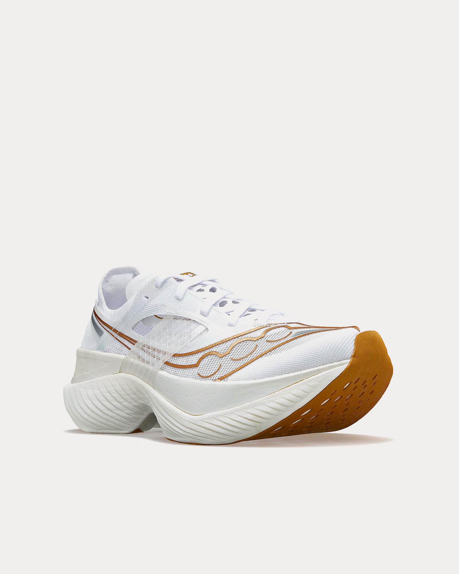 Saucony Endorphin Elite White / Gold Running Shoes - 3