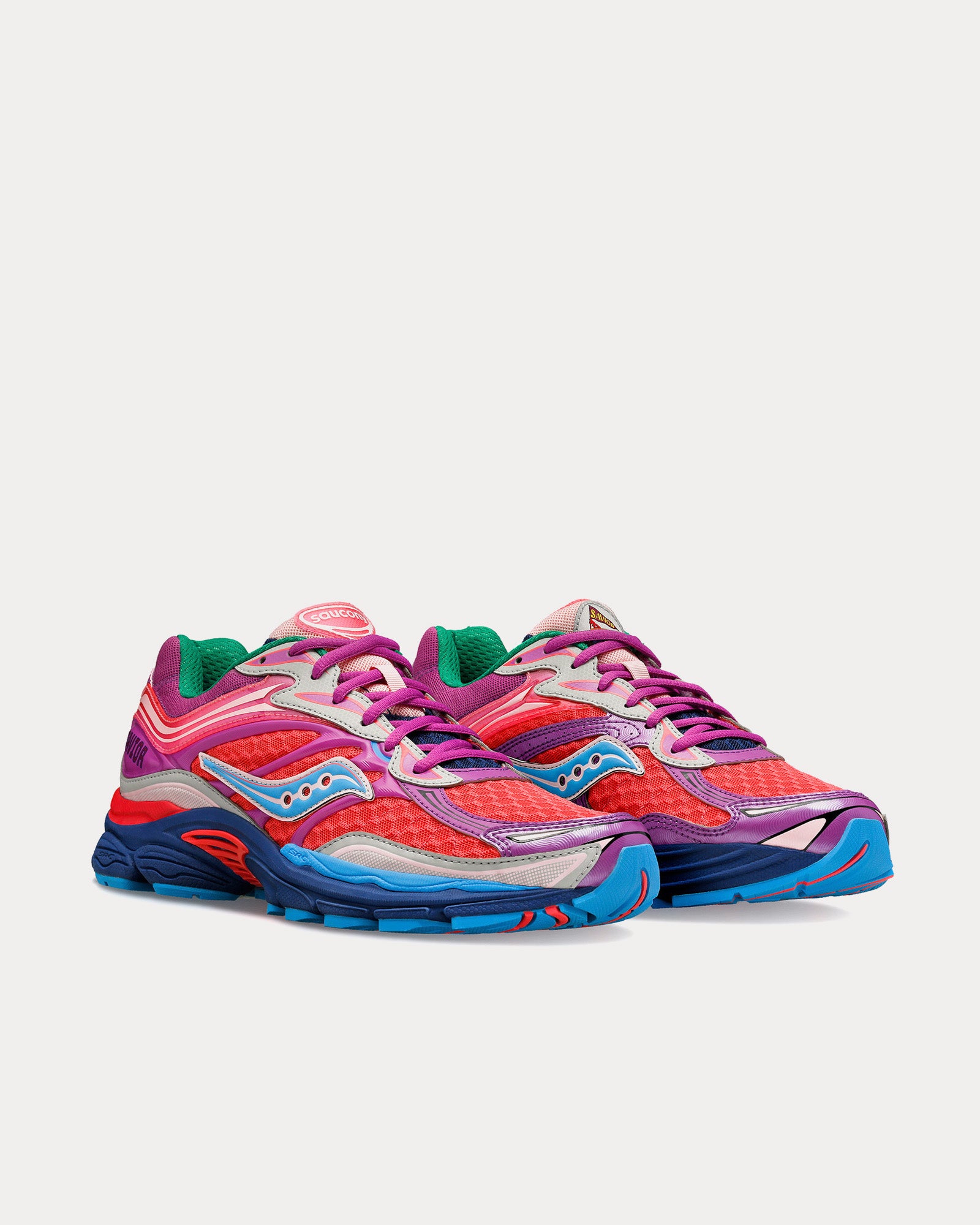 Saucony x Jae Tips ProGrid Omni 9 Pink / Purple Low Top Sneakers - 3