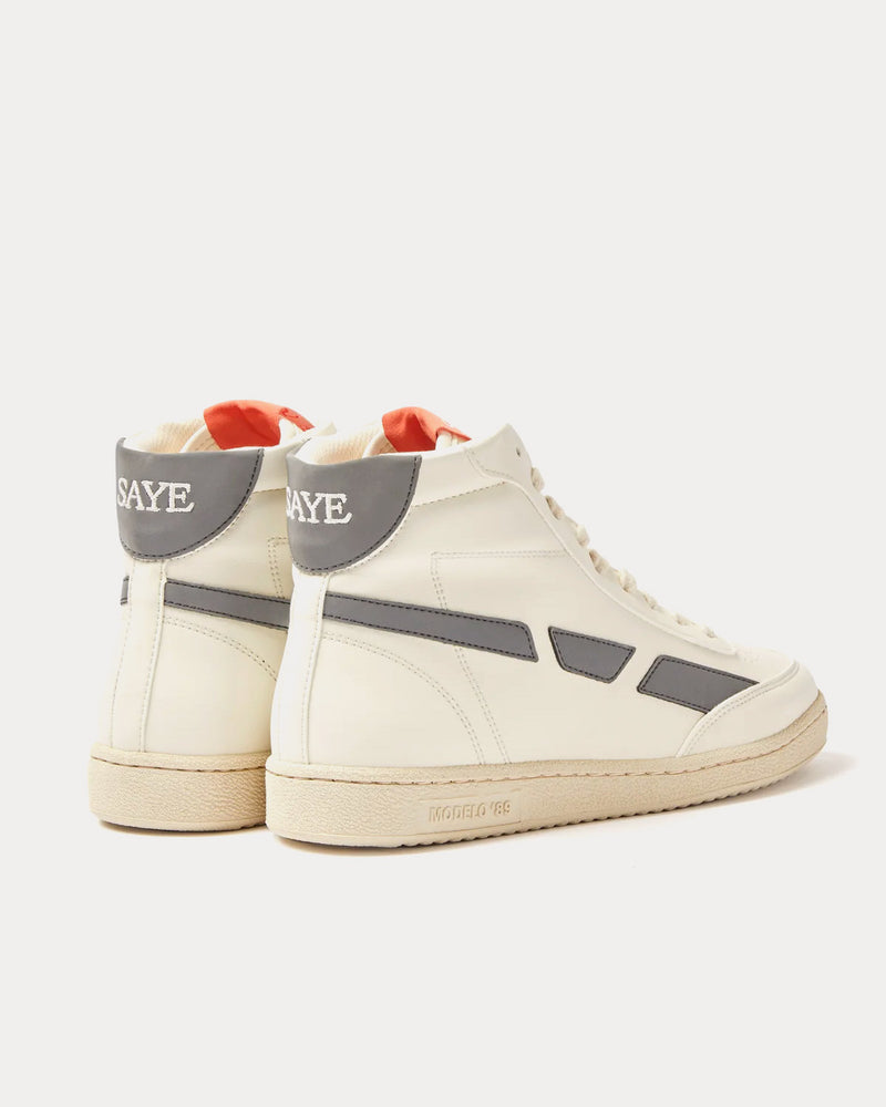 Saye Modelo '89 Vegan Hi Biker White / Grey High Top Sneakers - 3