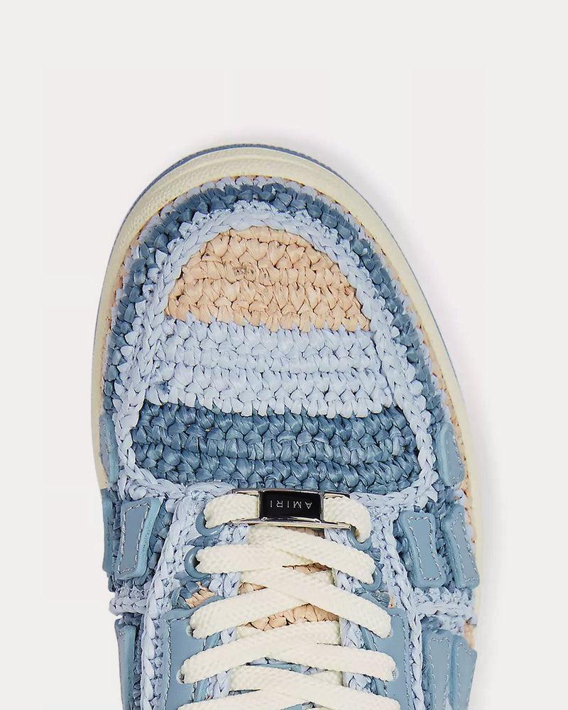 AMIRI Skel-Top Raffia Blue Low Top Sneakers - 4