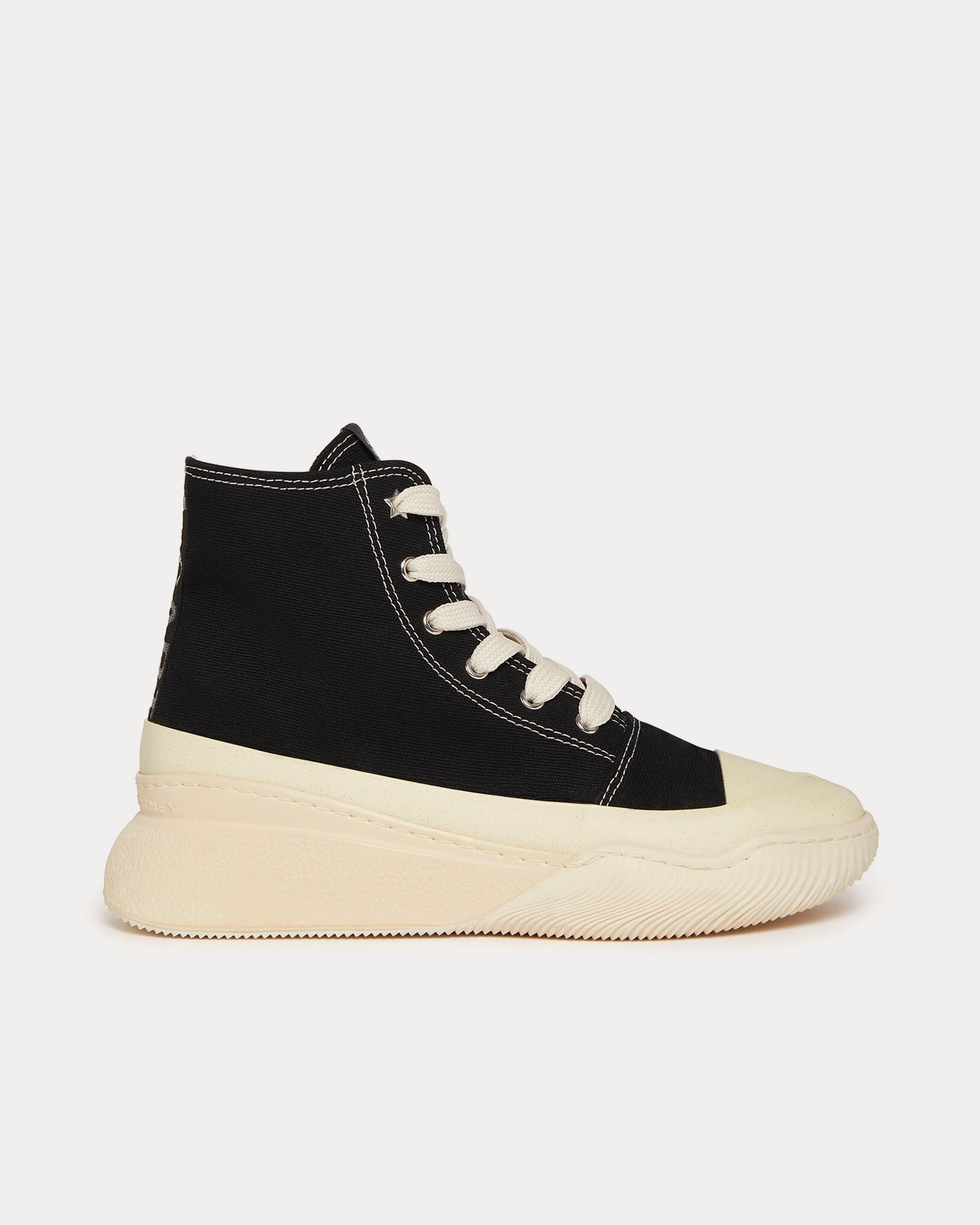 Stella McCartney Loop Canvas Black / Cream High Top Sneakers - 1