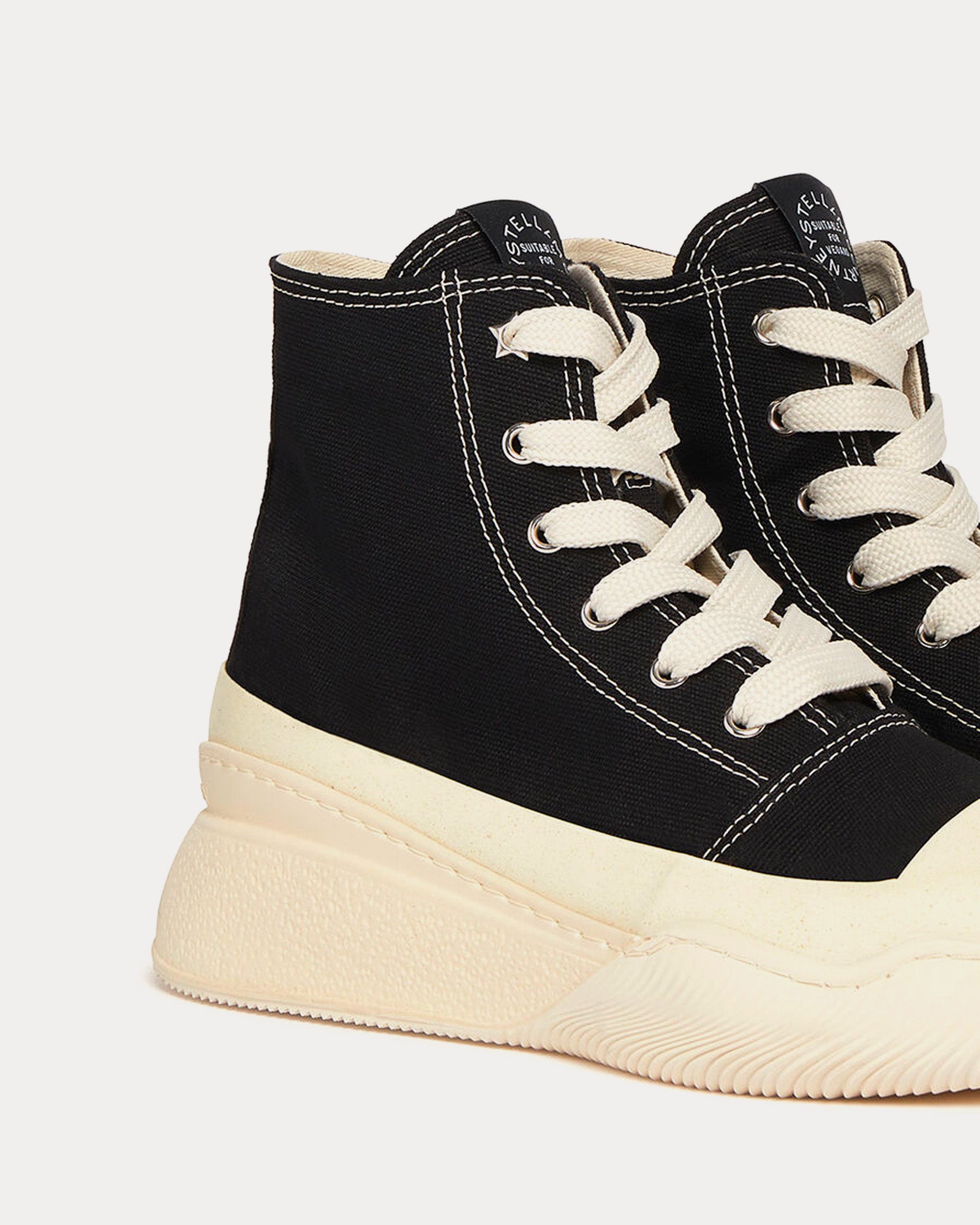 Stella McCartney Loop Canvas Black / Cream High Top Sneakers - 4