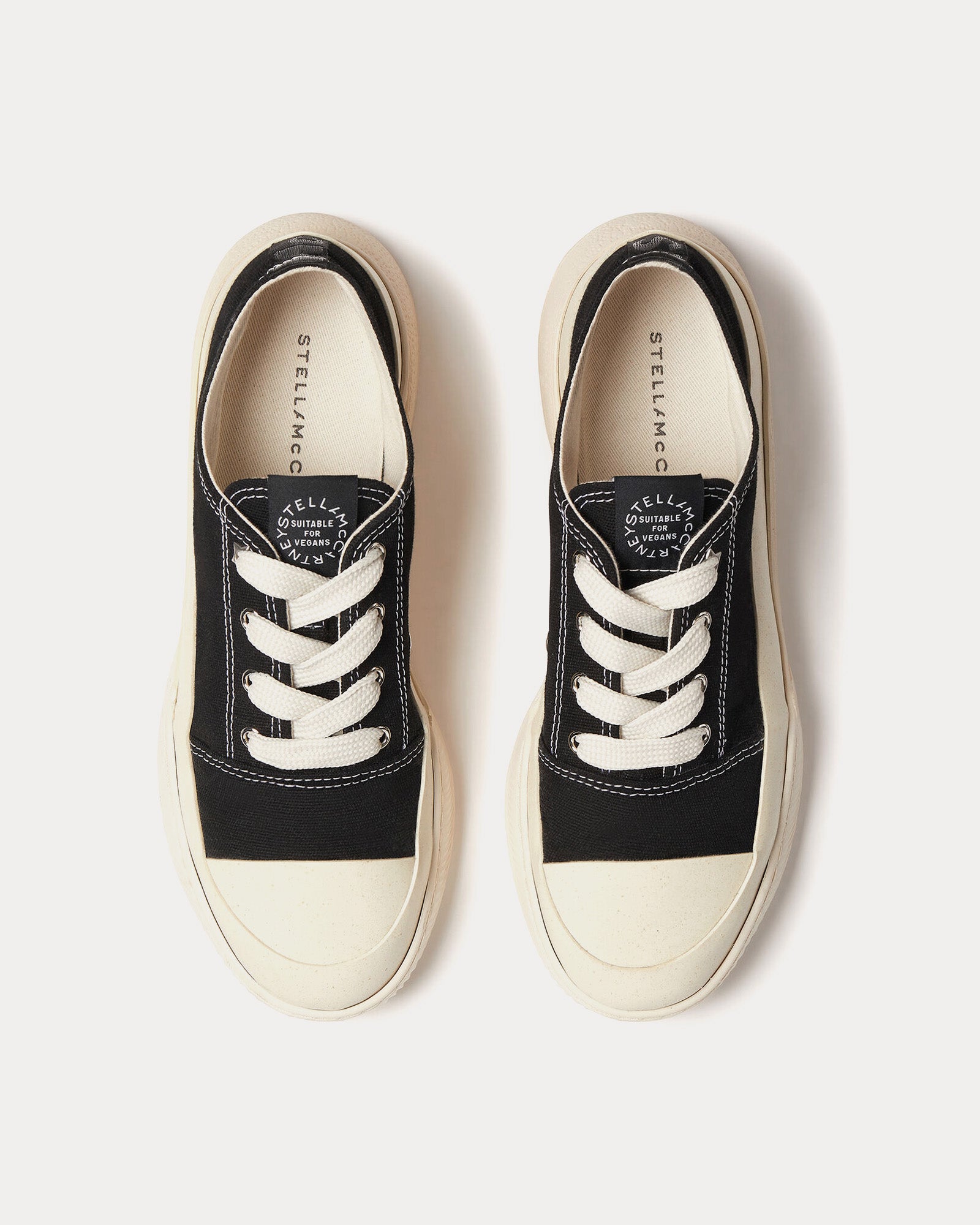 Stella McCartney Loop Canvas Black / Cream Low Top Sneakers - 2