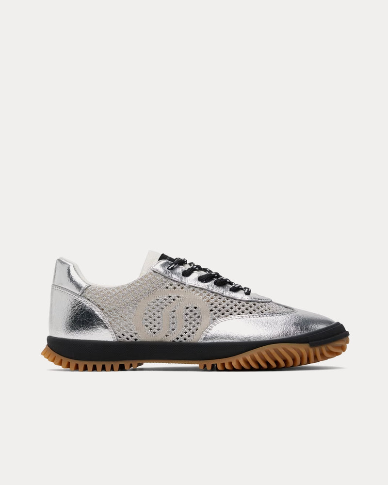 Stella McCartney S-Wave Sport Mesh Panelled Silver Low Top Sneakers - 1