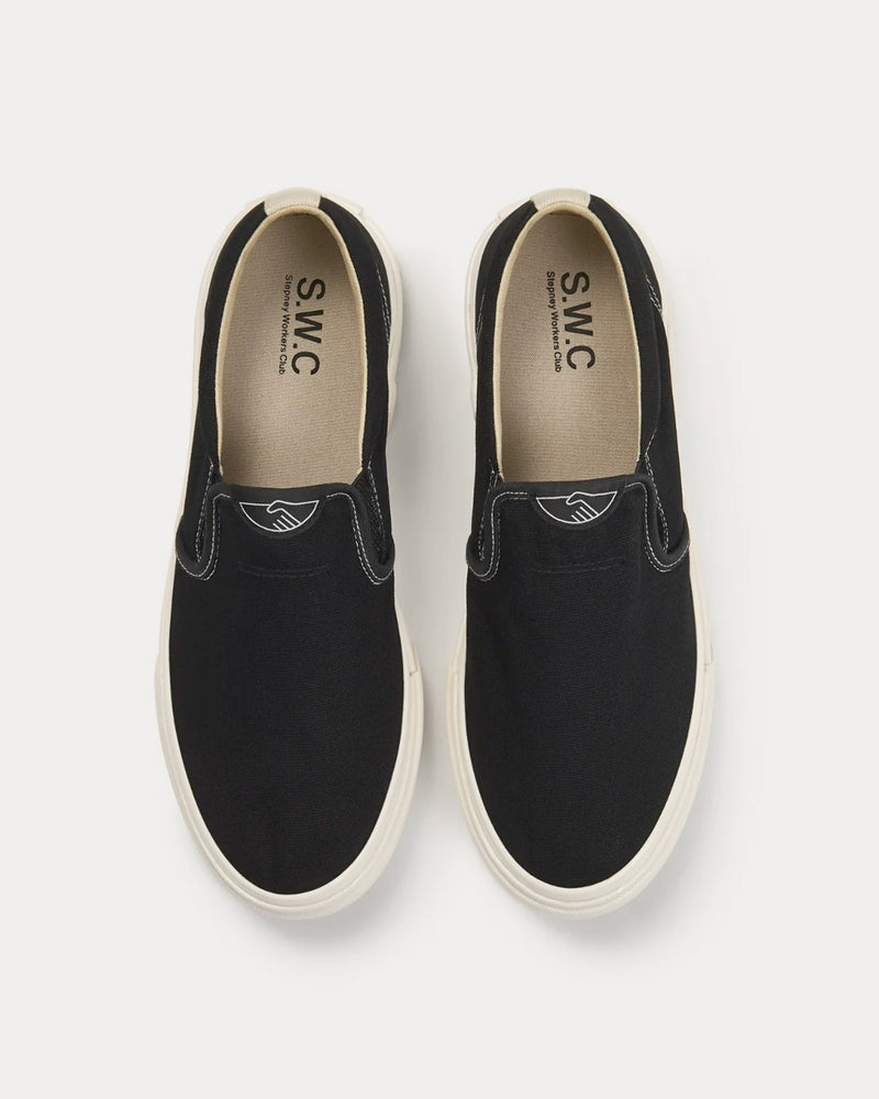 Stepney Workers Club Lister Canvas Black Slip On Sneakers - 2