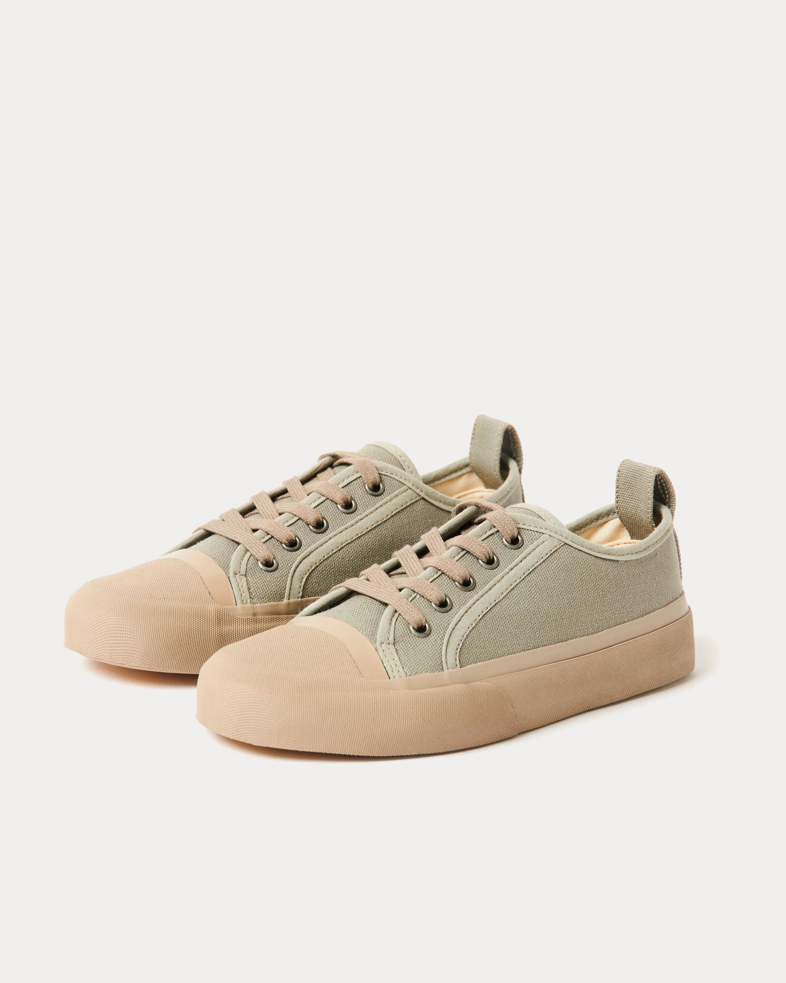 Studio Nicholson Byrd Canvas Khaki Low Top Sneakers - 3