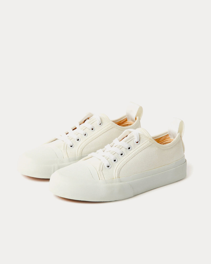 Studio Nicholson Byrd Canvas Cream Low Top Sneakers - 3