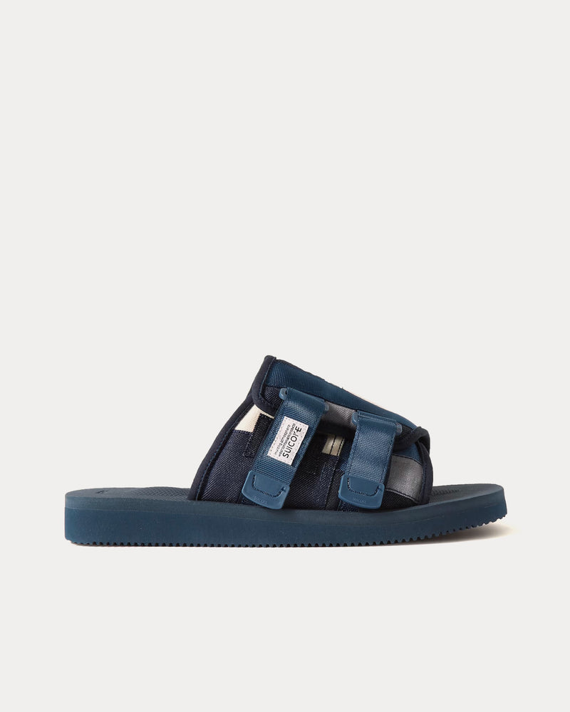 Suicoke KAW-VS Webbing and Suede-Trimmed Denim Blue Sandals - 1