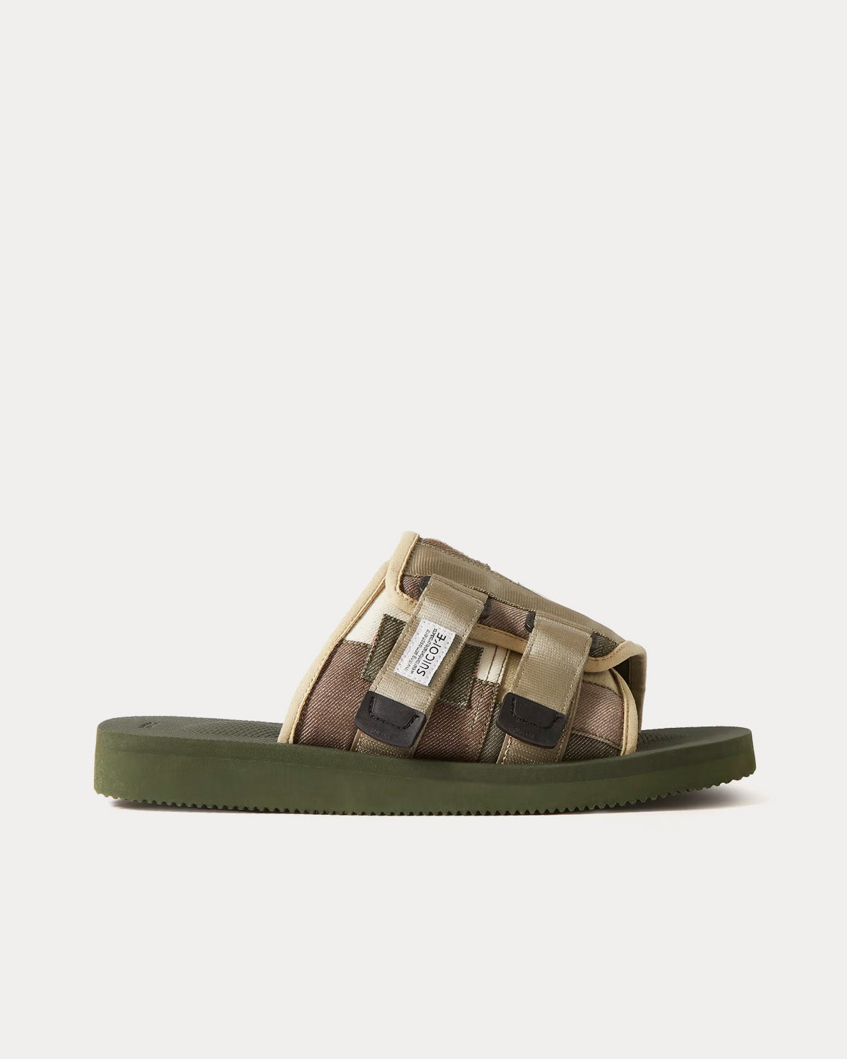 Suicoke KAW-VS Webbing and Suede-Trimmed Denim Green Sandals - 1