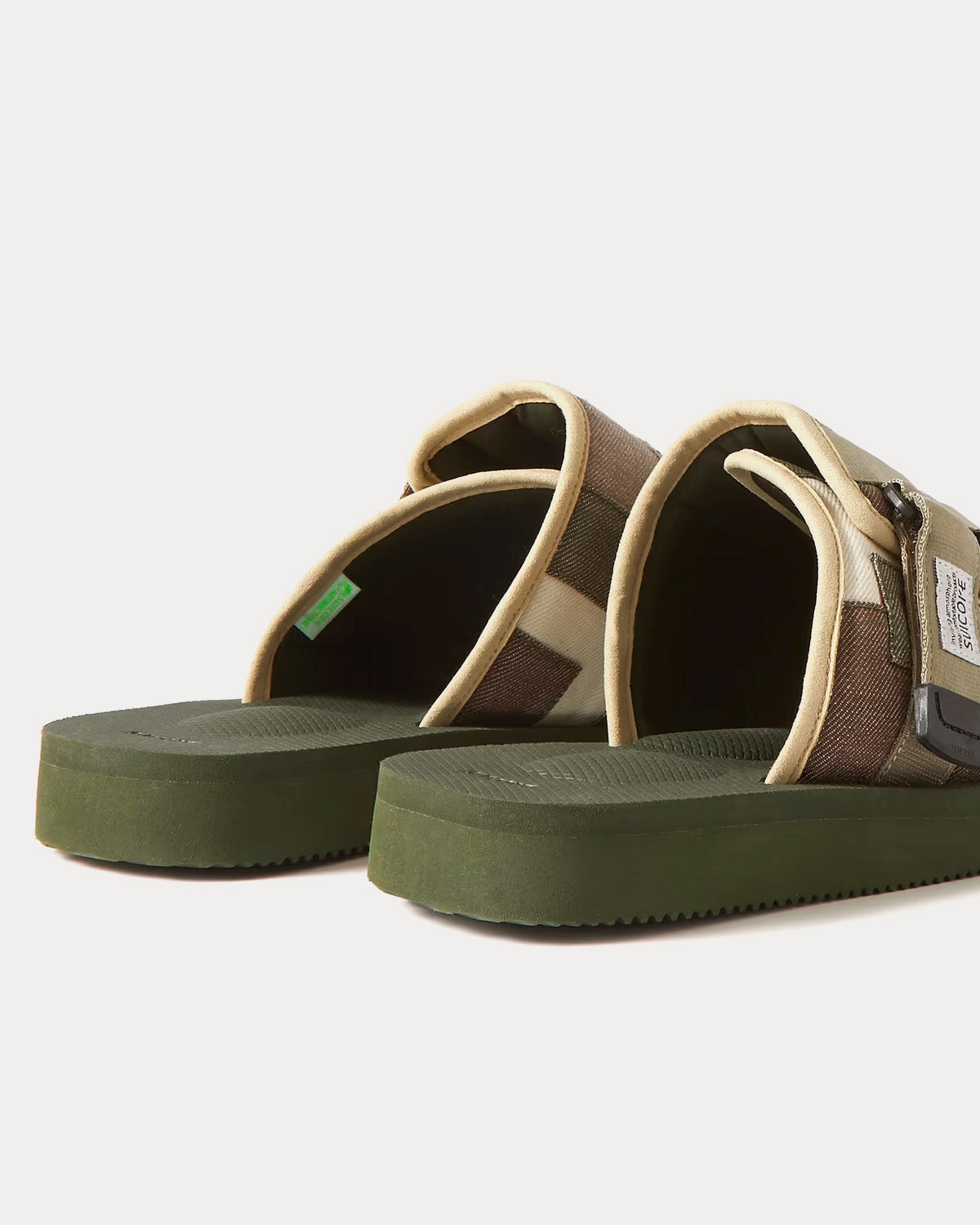 Suicoke KAW-VS Webbing and Suede-Trimmed Denim Green Sandals - 2