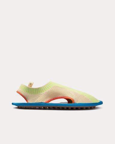 Sunnei 1000CHIODI Knit Flat Cream / Light Green Slip Ons