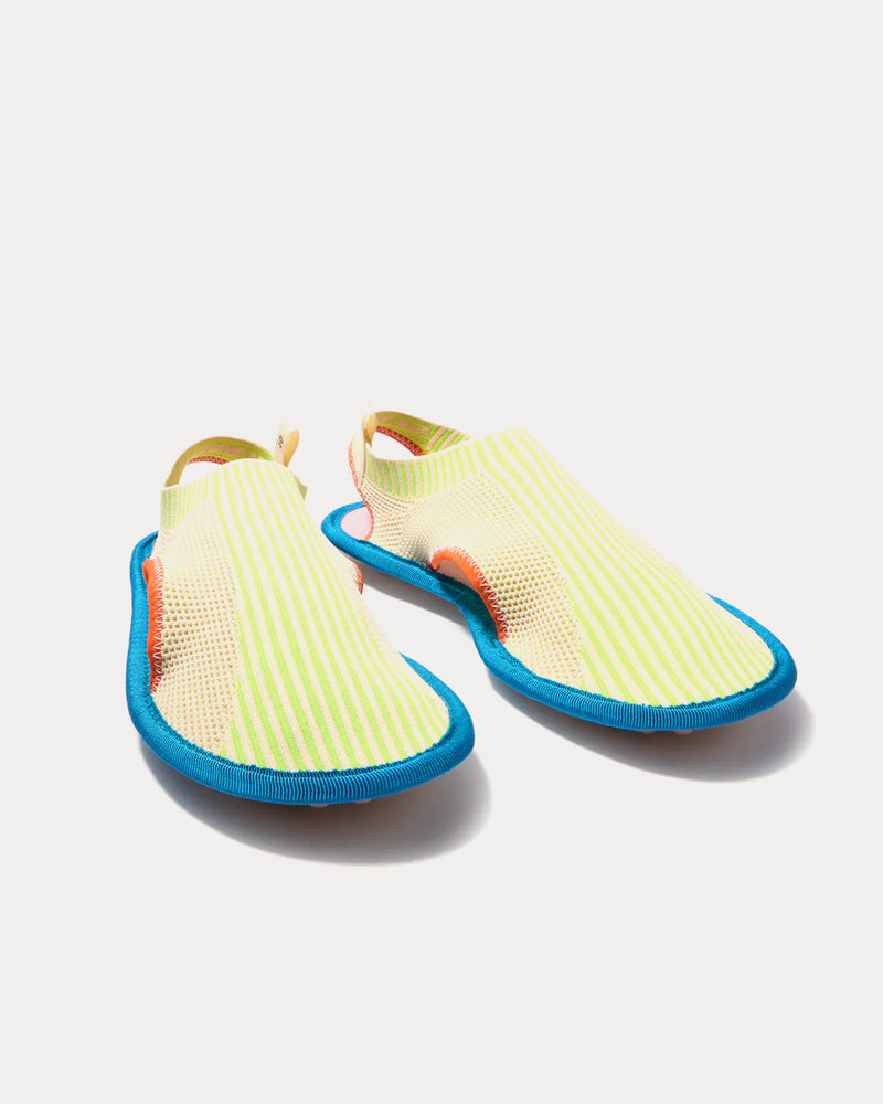 Sunnei 1000CHIODI Knit Flat Cream / Light Green Slip Ons - 2