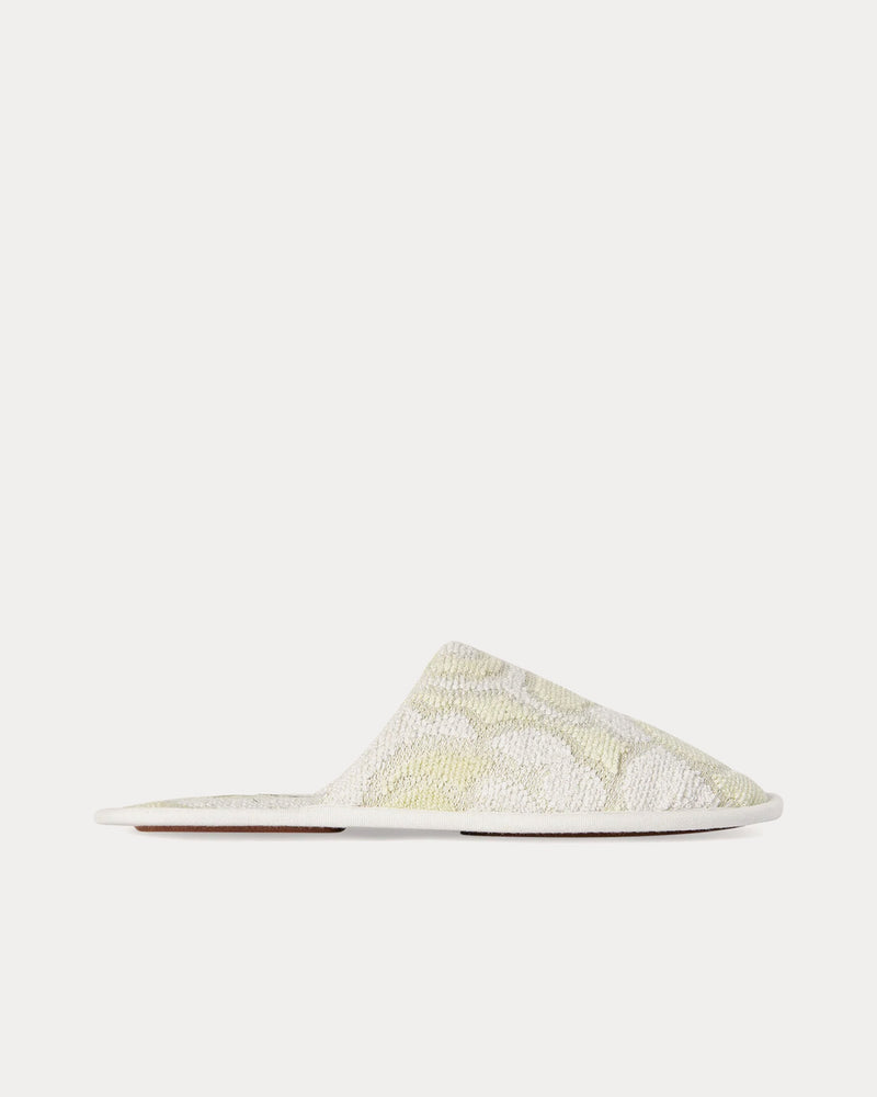 The Row Frances Silk Lime / Fog Slippers - 1