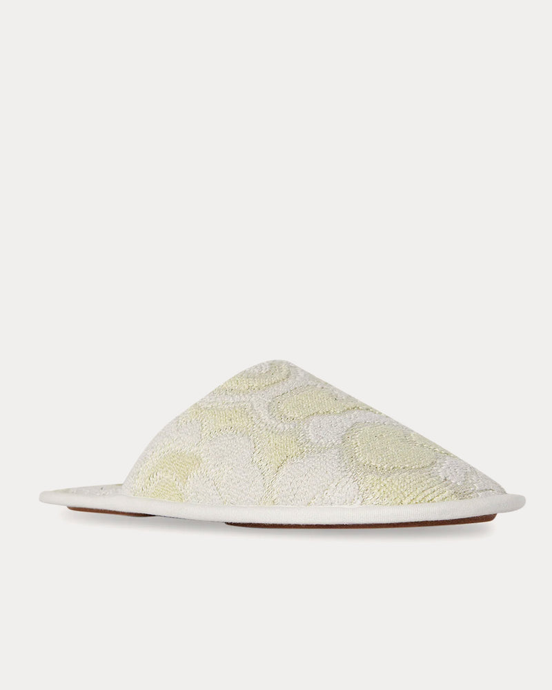 The Row Frances Silk Lime / Fog Slippers - 2