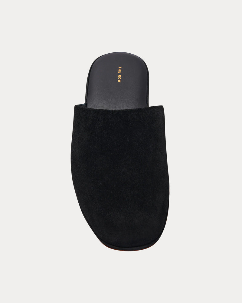 The Row Franco Suede Black Slippers - 2