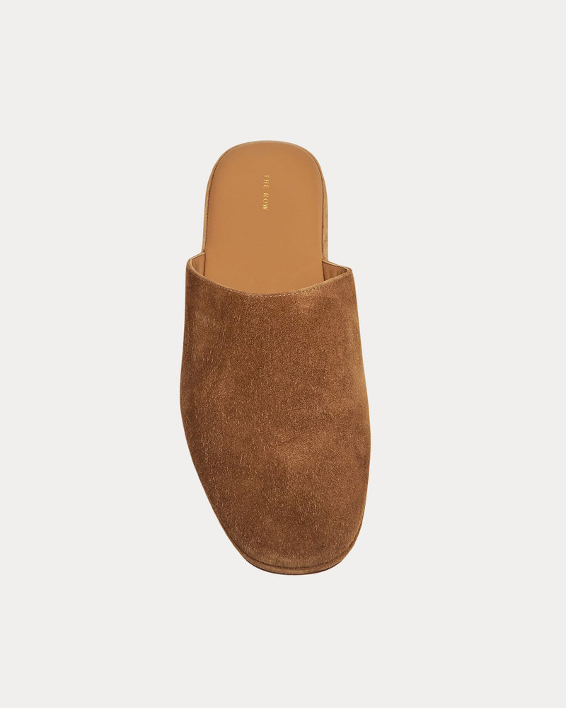 The Row Franco Suede Chestnut Slippers - 2