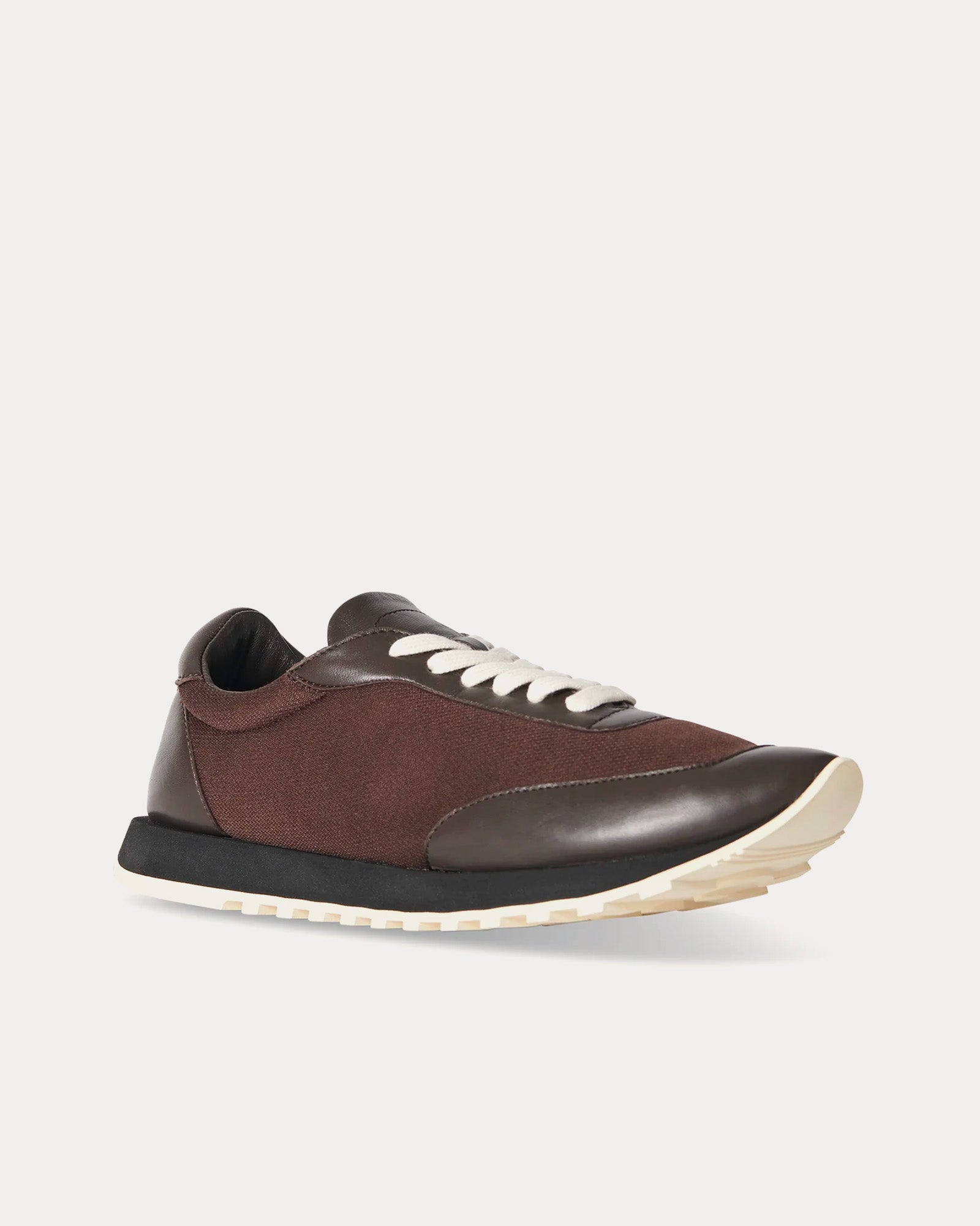 The Row Owen Runner Leather & Mesh Brown / Black / Milk Low Top Sneakers - 3