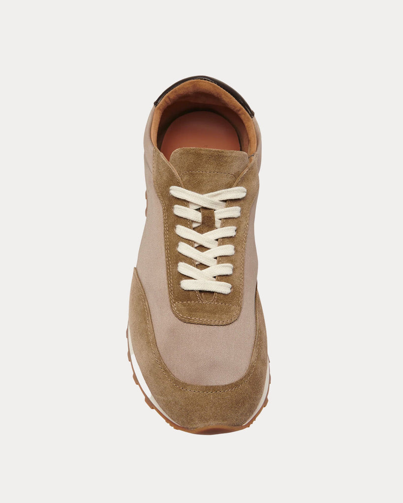 The Row Owen Runner Suede & Nylon Grey / Beige Low Top Sneakers