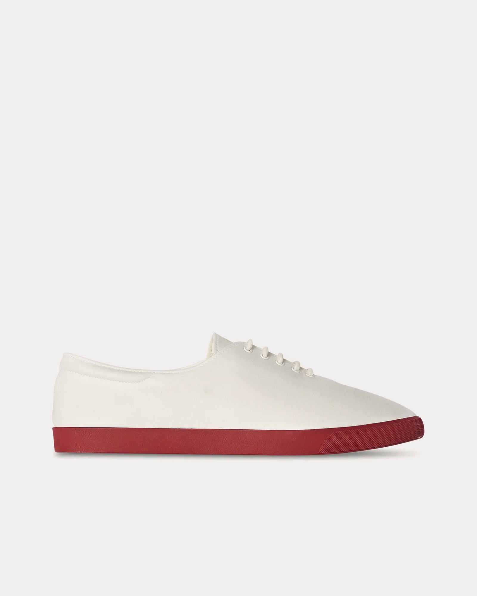 The Row Sam Canvas White / Rubino Low Top Sneakers - 1