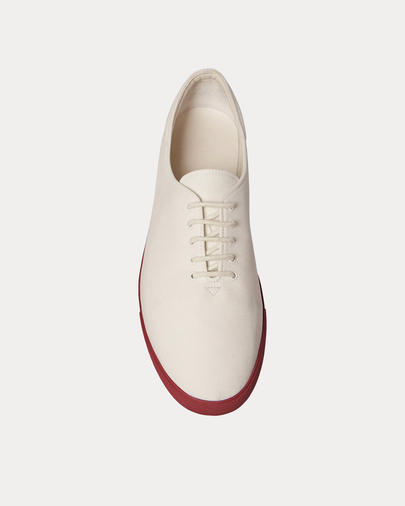 The Row Sam Canvas White / Rubino Low Top Sneakers - 2