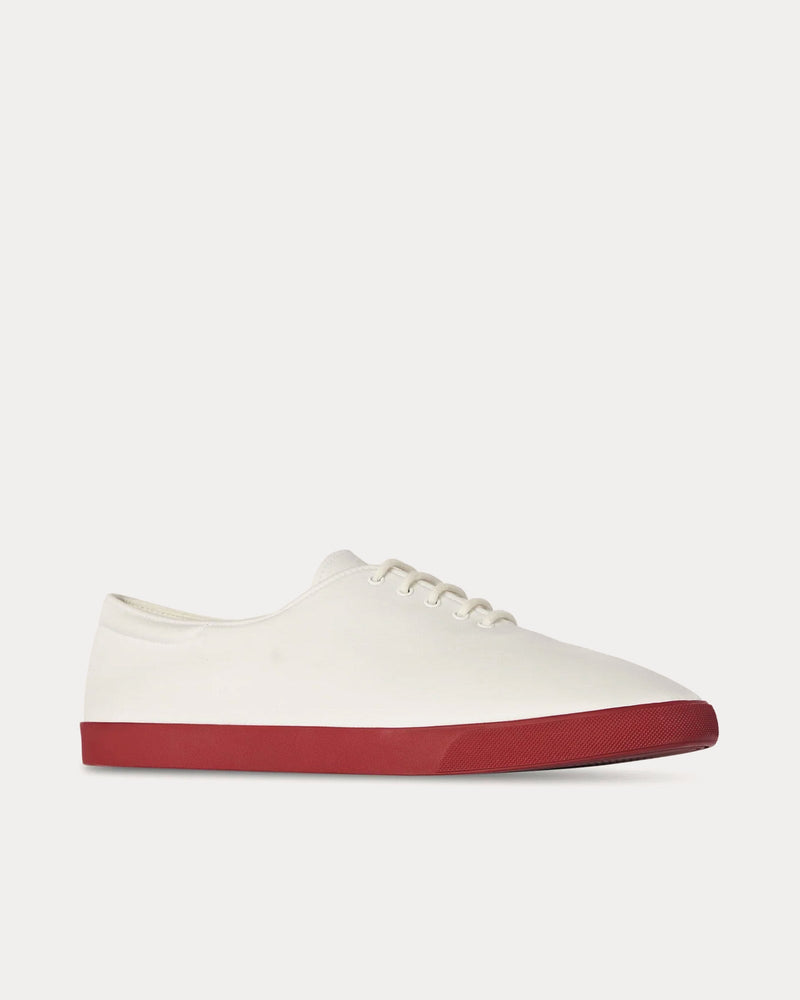 The Row Sam Canvas White / Rubino Low Top Sneakers - 3