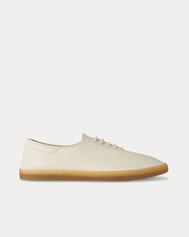 The Row Sam Leather Creme / Honey Low Top Sneakers - 1