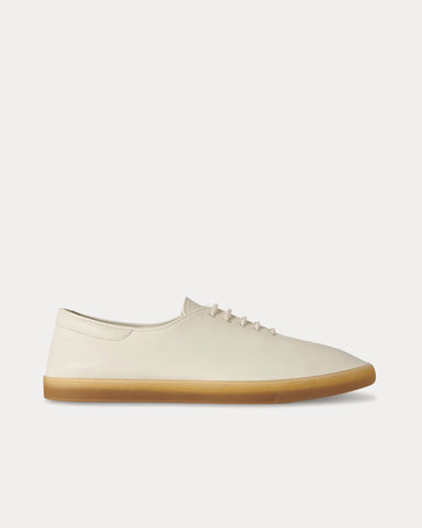 The Row Sam Leather Creme / Honey Low Top Sneakers