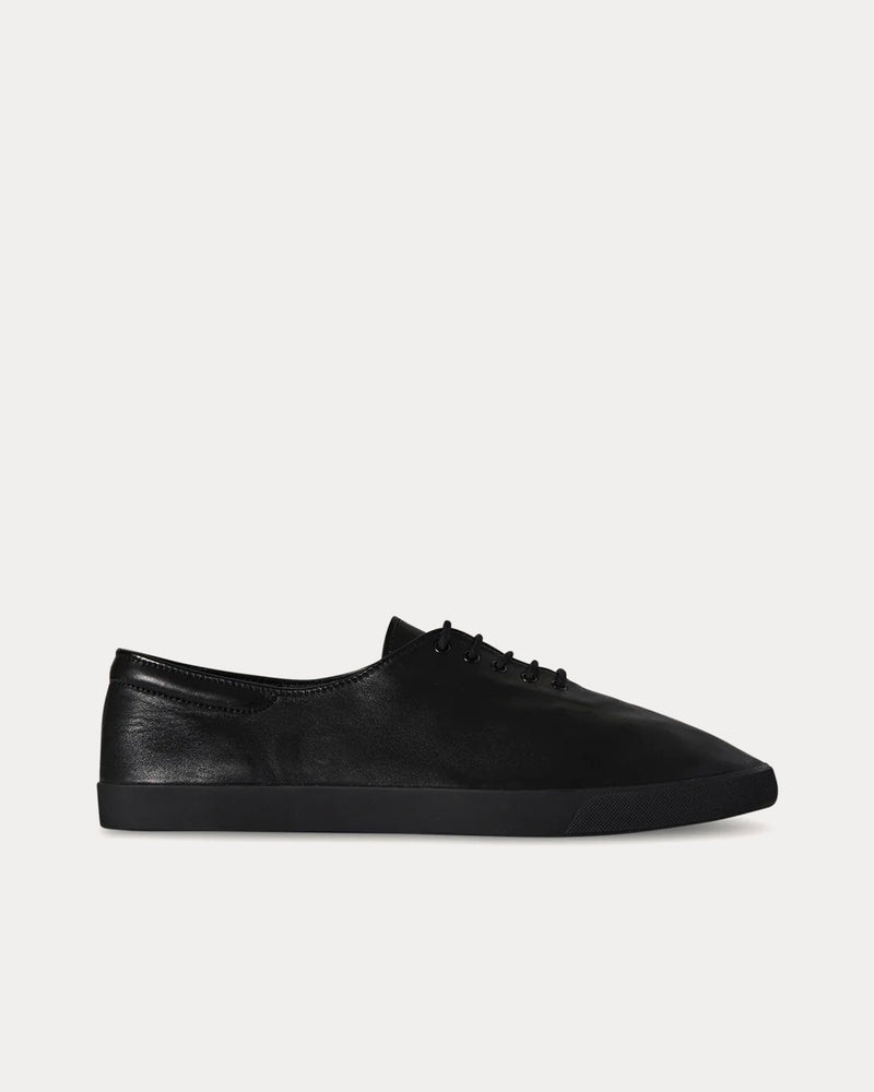 The Row Sam Leather Black / Black Low Top Sneakers - 1