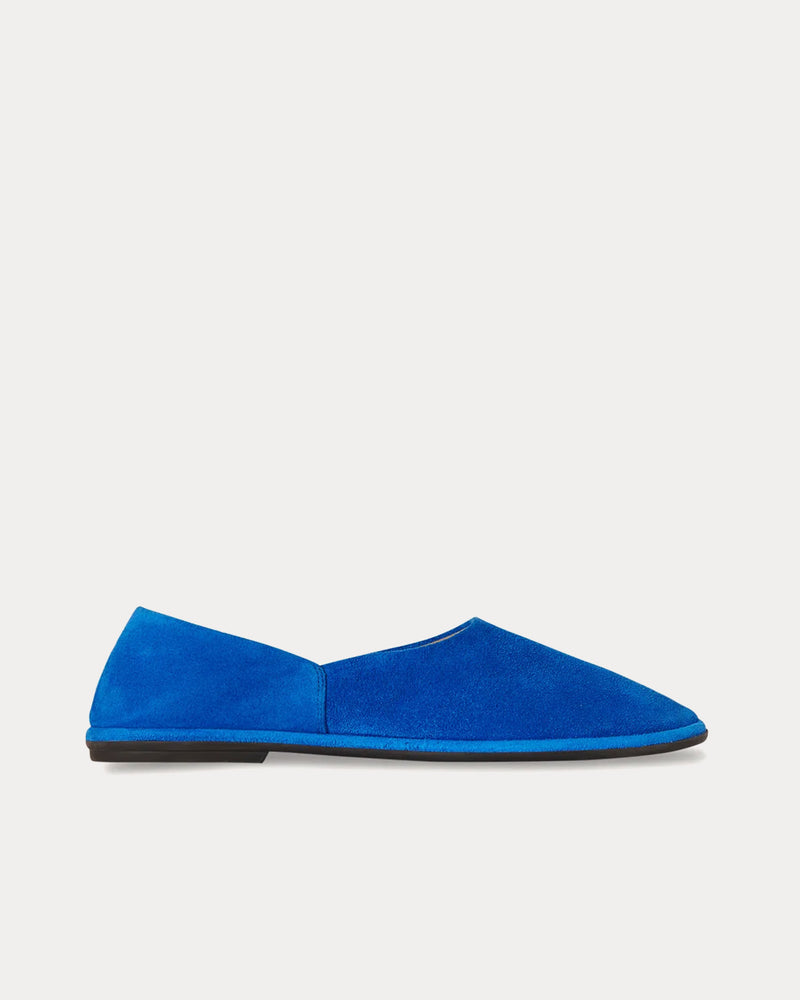 The Row Canal Suede Electric Blue Slip Ons - 1