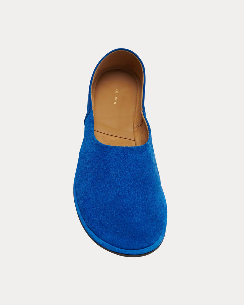 The Row Canal Suede Electric Blue Slip Ons - 2