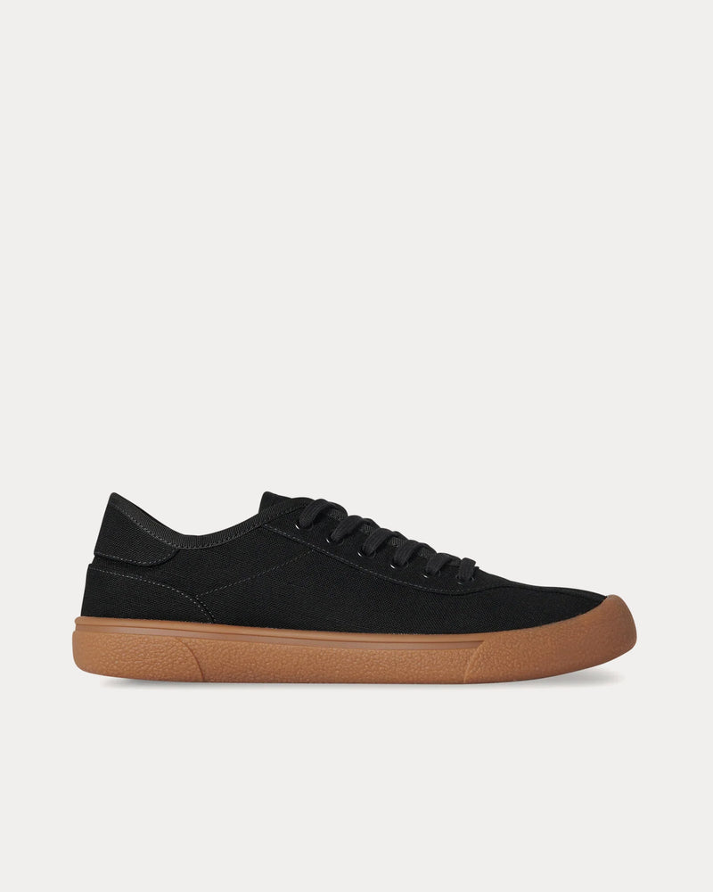 The Row Canvas in Viscose & Linen Black Low Top Sneakers - 1