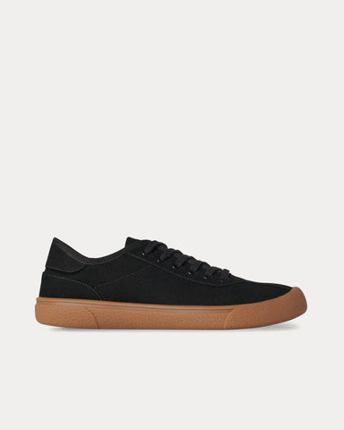 The Row Canvas in Viscose & Linen Black Low Top Sneakers