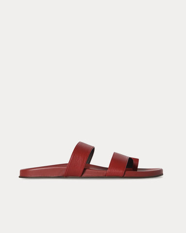 The Row Hugh Leather Rust Sandals