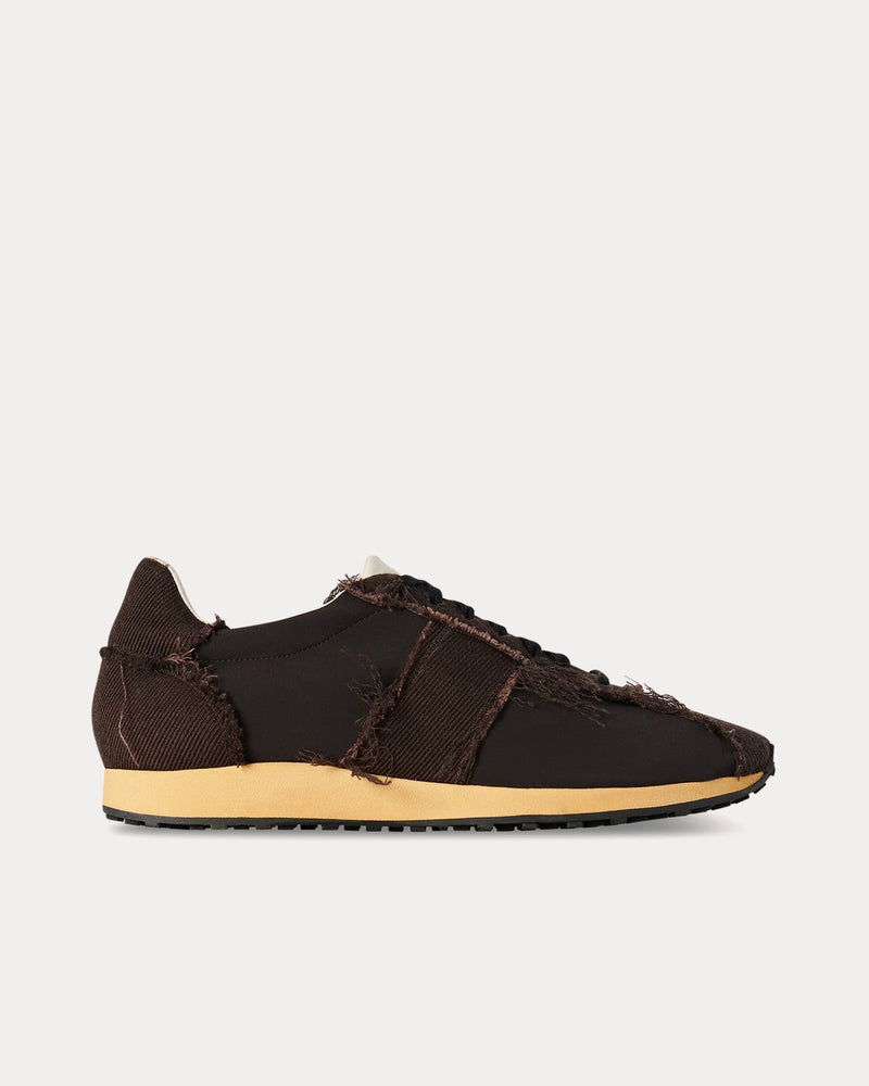 The Row Mica Wool, Linen & Nylon Brown / Brown / Cream Low Top Sneakers - 1