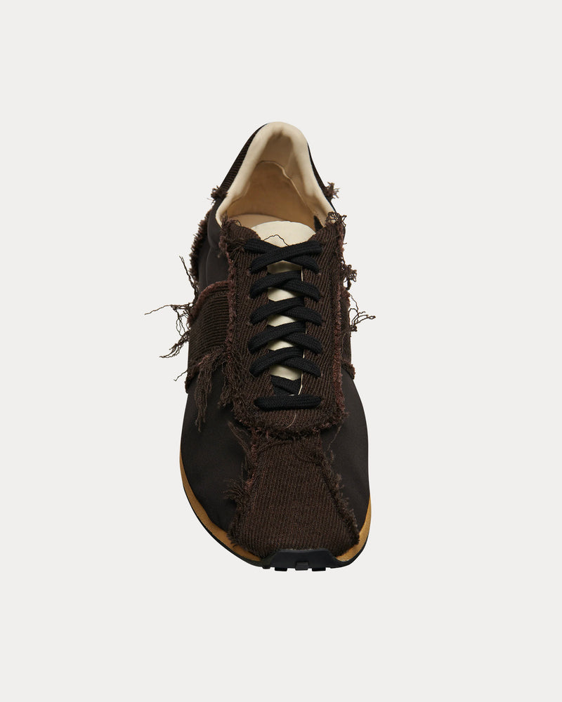 The Row Mica Wool, Linen & Nylon Brown / Brown / Cream Low Top Sneakers - 2